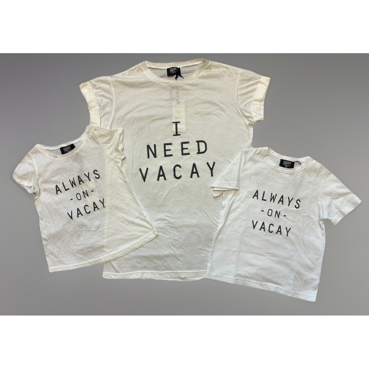Happy Ever After T Shirt Women's L Boys 4-6y Girls 2-4y White Vacation (3) New